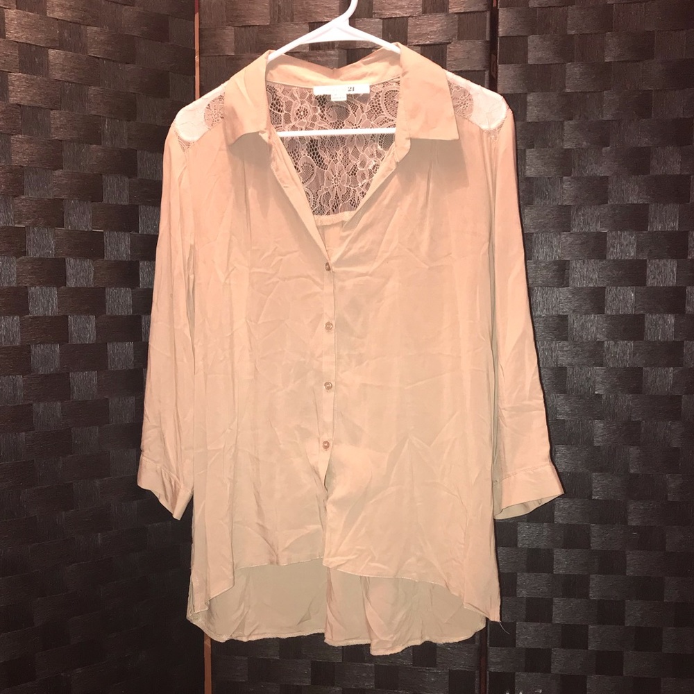 Sheer Lace Back Blouse